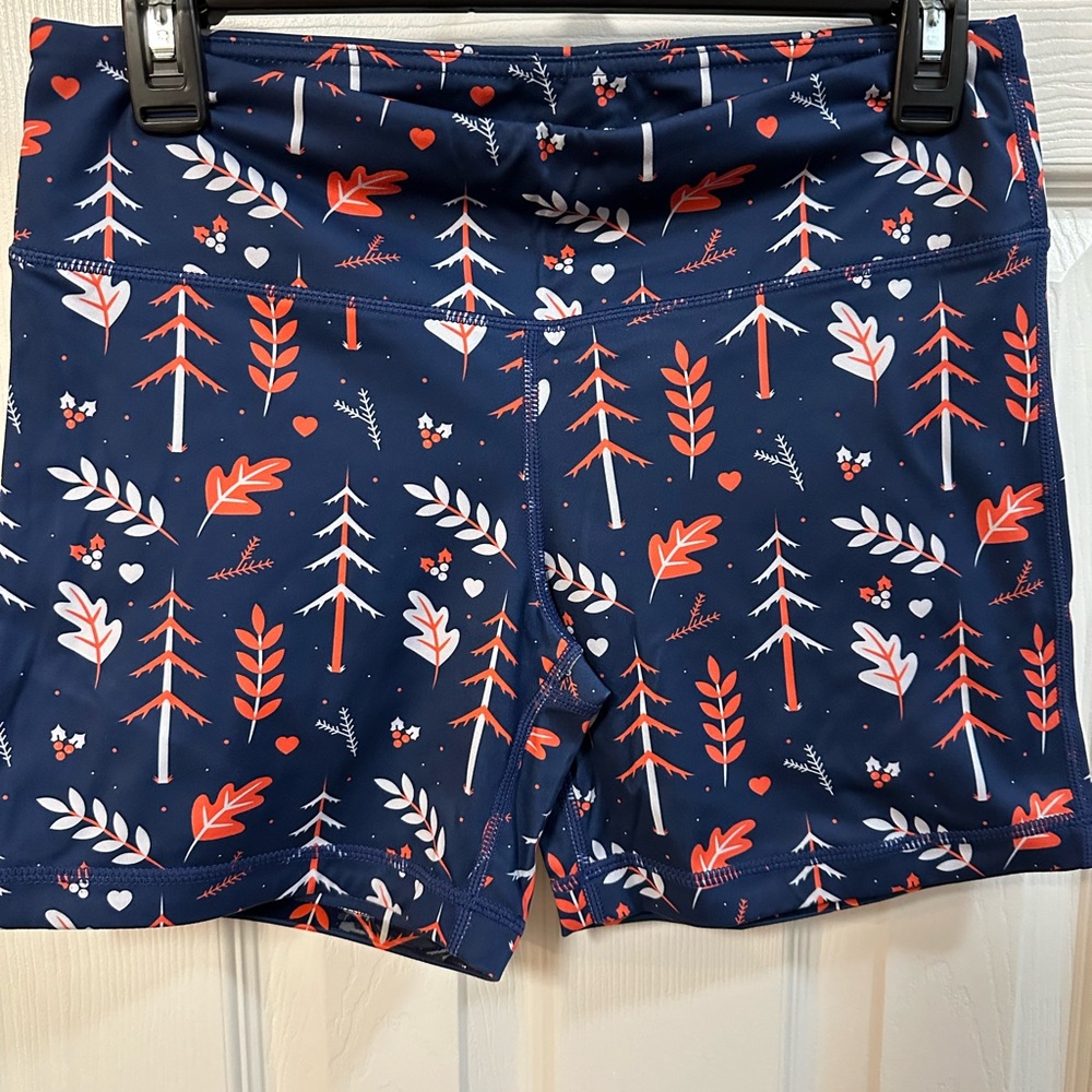 I Am Becoming Shorts with Tree Print - Blue and Red